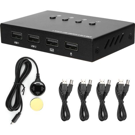 Commutateur USB 4 Ports pour Clavier, Souris et Imprimante - Partage Équipement Informatique (1/5)