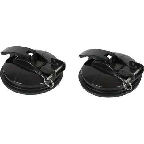 Lot de 2 supports de store, Accessoires pour auvent, Support de pied d'auvent pour camping-car, caravane (noir) (1/5)