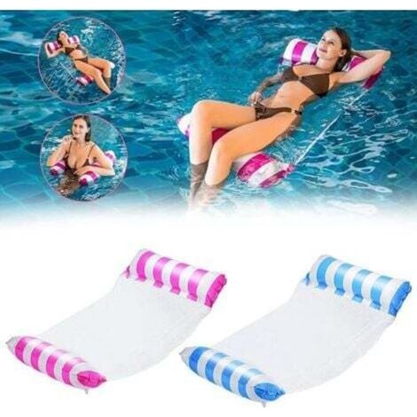 [JAMAIS UTILISÉ] 2 Pcs Flottant de Inclinable Flotteur Hamac, 4 en 1 Flotteurs Gonflables pour Piscine, Flottant Gonflable Hamac Pliable, Lit Flottant Gonflable pour Adultes et Enfants (1/4)
