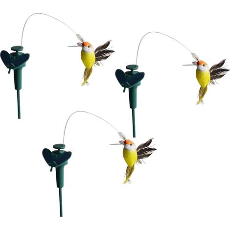 Colibri Solaire Flottant - Mouvement Dansant Réaliste - Anti-mouche Intégré - Pour Jardin Extérieur - Lot De 3 Pièces - 13x8x8 cm (1/5)