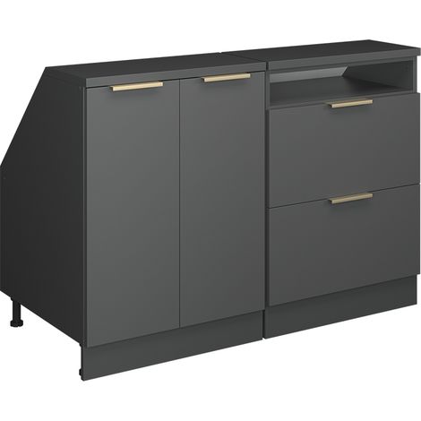 Meuble sous pente R-Line, Anthracite-or, 120cm Lot de 2 caissons 60 cm de profondeur, Vicco (1/5)