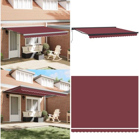 Markise Automatisch Burgunderrot 400x300 cm - Markise - Sonnenschutz - Gartensonnenmarkise - Außenmarkise - Terrassenschirm - Home & Living (1/5)