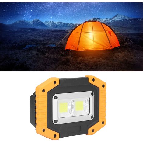 Lampe de travail COB, lampe torche d'urgence, projecteur portable, rechargeable par USB, support rotatif à 180°, étanche, idéale pour l'extérieur, le camping, la randonnée, la réparation automobile et (1/5)