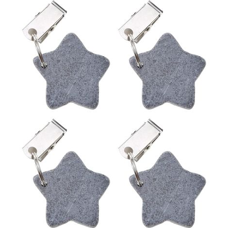 Juego de 4 pesas para manteles con forma de estrella y pinzas para mesas familiares, cenas y decoración de exteriores. (1/5)