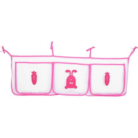 Pochette de Rangement Organisateur pour Table de Chevet de Bébé - Rose (1/5)