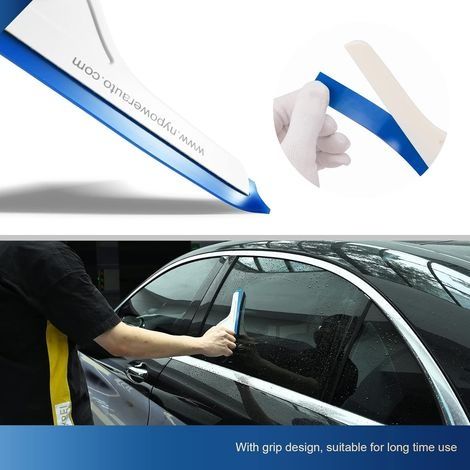 Montage-Set für Fenstertönungsfolie, inklusive Kunststoffspachtel, Wasserabzieher, Mikro-Vinylkleber, Schneidewerkzeug, Universalmesser und Klingen (1/4)