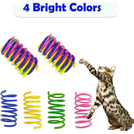 Lot de 24 jouets à ressort colorés pour chat, jouets à ressort pour chat, jouets à ressort colorés pour chat (1/4)