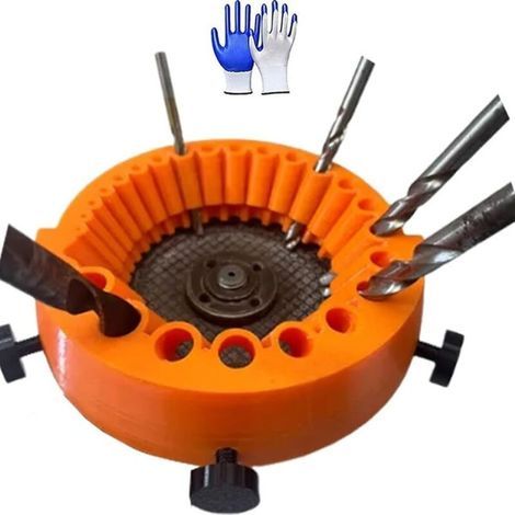Affuteuse Foret, Nouvelle Affuteur de Foret, Améliorée Meuleuse Forets, pour Forets de 2 à 13 mm et Meuleuse de 115/125 mm, avec Gants