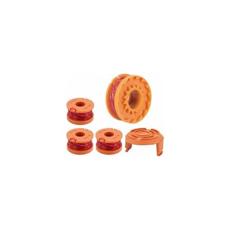 Bobines de fil de tondeuse à gazon pour WORX WA0004.1 (longueur 3m diamètre ⌀1.65mm) bobines de fil en nylon coupe-fil WA0010 tous 20V (WORX WA0004.1, 4 pièces)