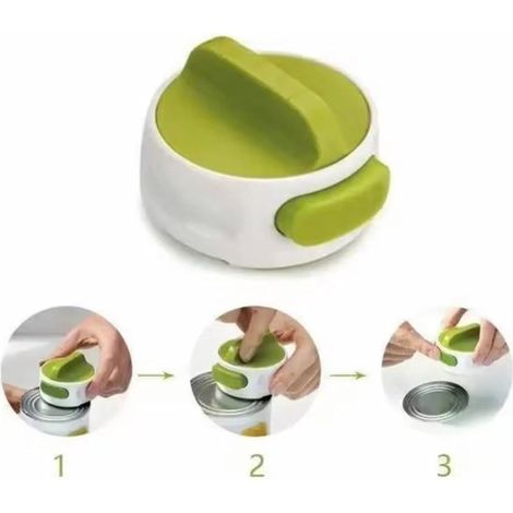 Apriscatole con impugnatura ergonomica: il modo più semplice per aprire qualsiasi lattina. Lama in acciaio inox, bordo liscio, rotazione fluida. (1/5)