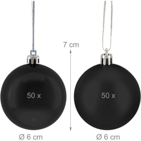 Set di 100 palline di Natale decorative opache e lucide 7 x 6 cm in polistirolo rosso 130017196