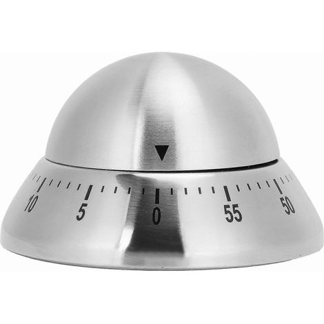Minuteur de cuisine mécanique en acier inoxydable, outil de gestion du temps et de cuisson, forme ronde, lot de 6 pièces (1/4)