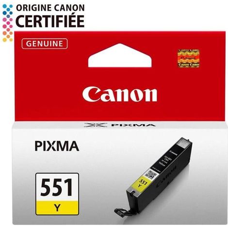 Cartouche Canon CLI 551 couleurs séparées jaune