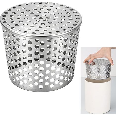 Lot de 2 gouttières en acier inoxydable - Protection contre les feuilles de gouttière - Protection contre les feuilles - Pour évacuation de toit plat, canalisations et tuyaux de descente, tamis de (1/5)