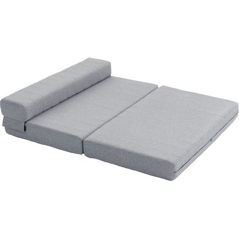 Fauteuil pliant convertible en lit d'appoint, pliable, jusqu'à 250 kg, 138 x 80 x 50 cm, gris