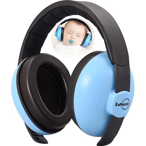 Casque Anti Bruit Bébé 0-2 Ans - Protection Auditive Réglable pour Bébé et Enfant, Confortable pour Sommeil, Avion, Concert, Fêtes et Voyage, Bleu (1/5)