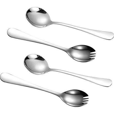 Juego de cubiertos para ensalada, 4 piezas, acero inoxidable 304