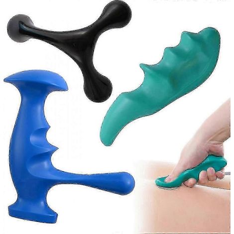 Ensemble d'outils de massage manuels pour points de déclenchement et protège-pouce pour un soulagement profond des tissus corporels - Comprend un protège-pouce, un masseur de paume et un bouton à 3 br (1/5)