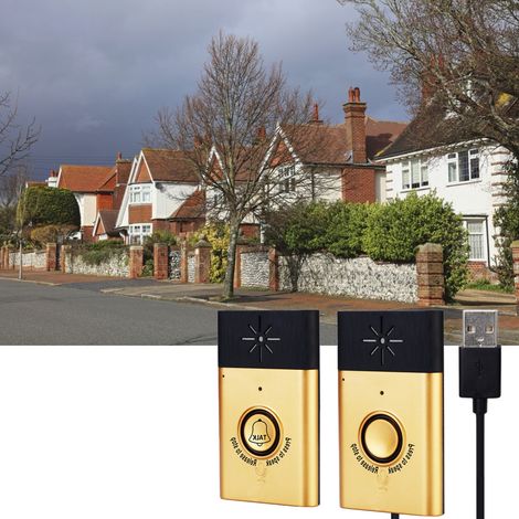 Sonnette connectée Smart Call avec interphone vocal clair et puissant, faible consommation d'énergie, sans fil, couleur or. (1/5)