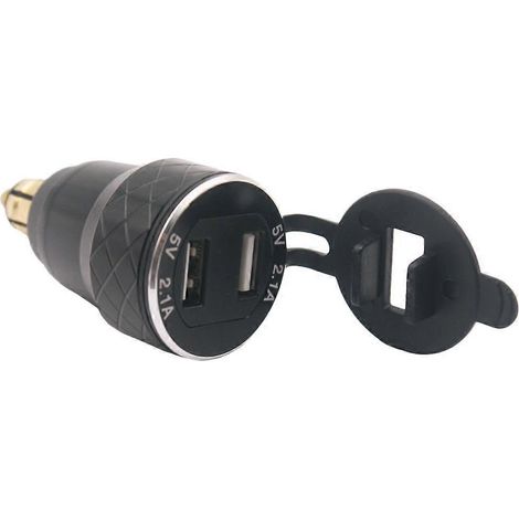 Prise DIN double port pour moto avec LED verte (1/5)