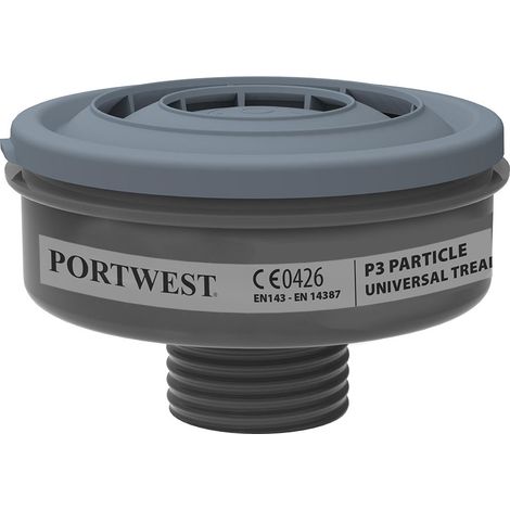 Filtro de partículas P3 con conexión de rosca universal (pack 6) - Negro