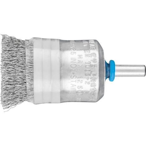 PFERD TOOLS Pinselbürste mit Stützring ungezopft PBUR Ø25 mm Schaft-Ø6 mm Edelstahl-Draht-Ø0,20 10 Stk