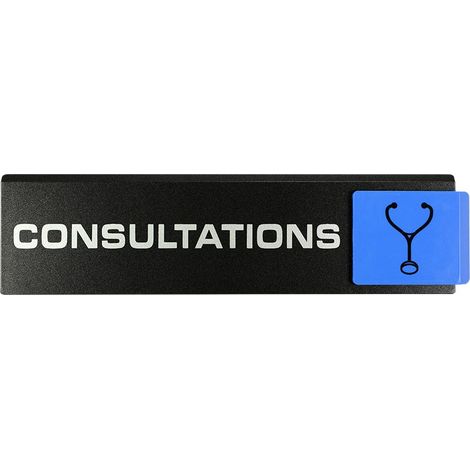Plaque de porte Consultations - Europe design 175x45mm - 4260983