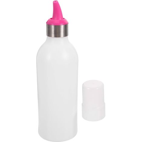 Flacon souple pour moutarde et sauce soja, distributeur de condiments magenta avec bouchon, pour huile, ketchup, vinaigrette et sauces