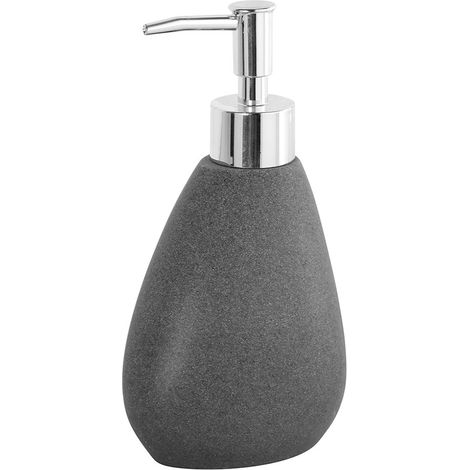 Dispenser Sapone Grigio Da Appoggio In Poliresina Effetto Pietra Stone