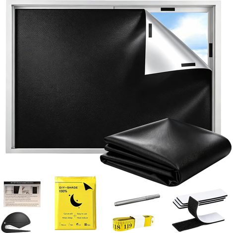 Store Occultant sans Perçage Découpable Rideau Thermique Anti UV 100x145cm (1/5)