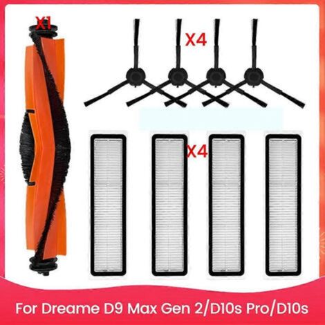 Hauptseitenbürste, HEPA-Filter, Reinigungstücher für Dreame D9 Max Gen 2, D10s Pro, D10s Saugroboter – Ersatzteile (1/5)