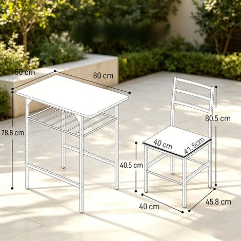 Ensemble salle à manger moderne compact avec table et 2 chaises, mobilier gain de place pour petit espace, set repas fonctionnel incluant uniquement 1 table et 2 sièges. (1/5)
