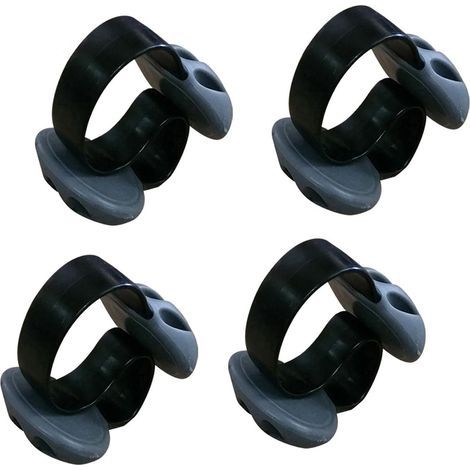Organizador de cables de escritorio de silicona con peso (negro, 4 unidades) (1/5)
