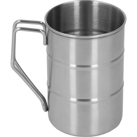 Grande tasse à café en acier inoxydable, chope à bière inoxydable avec anse, pour maison et restaurant (1/5)