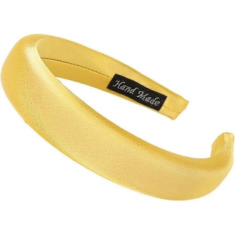 Hochwertiges Design, einfarbiges, breites Haarband, weiches Schwammhaarband, vielseitig einsetzbar-Yellow (1/5)