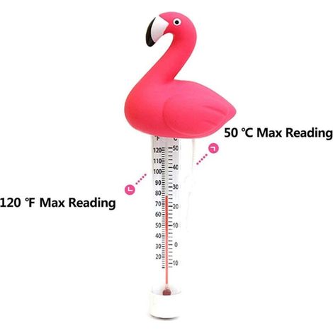 Thermomètre de piscine flottant, thermomètre flamant rose, thermomètre à eau, thermomètre de piscine durable, moniteur de température d'étang de dessin animé (1/4)