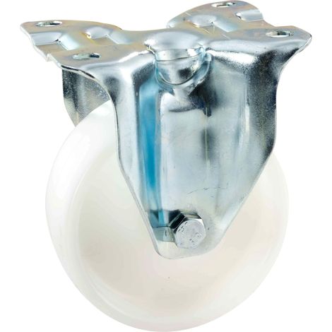 Roulette fixe blanche de 100 mm de diamètre