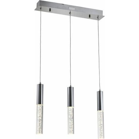 Suspension industrielle chromée tube 3xLED Neda Reality