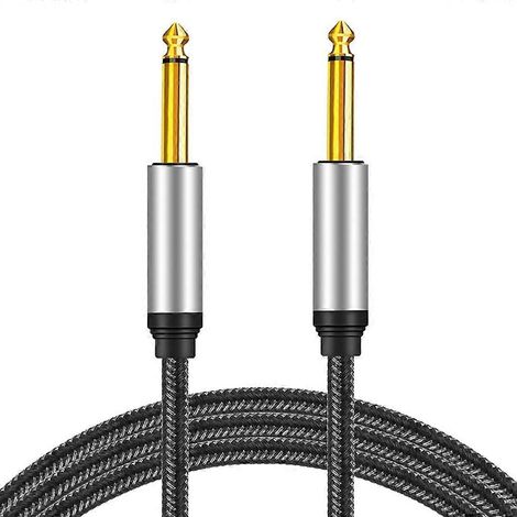 Câble Instrument Mono Jack 6.35mm TS Droit Mâle-Mâle avec Connecteur en Alliage - 1 Mètre (1/3)