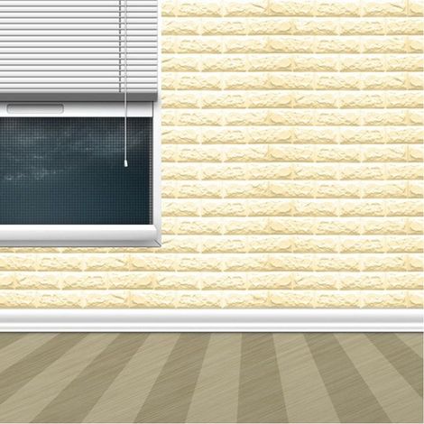 Pannello Adesivo Per Decorazione Parete Effetto Pietra Muro 70 X 60 Cm Beige (1/3)