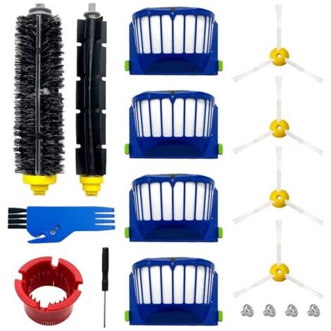 Accessoire pour aspirateurs iRobot Roomba séries 600, 694, 692, 650, 660 et 651 avec brosse principale, brosse latérale, filtres et accessoires (1/5)