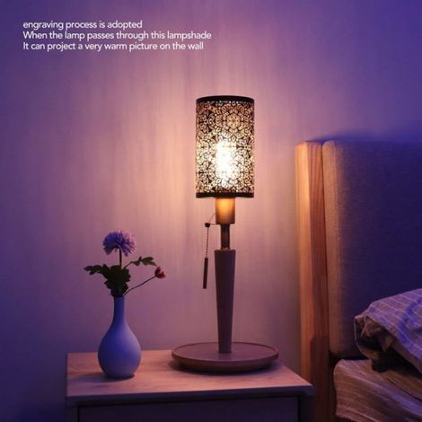 Abat-jour - Métal Forgé - Motif Forêt Découpé - Compatible E27 E26 - Pour Lampe Chevet Lampadaire Suspension - 1 Pièce (1/5)