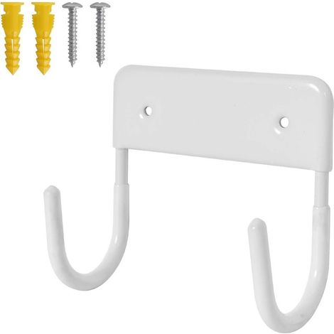 Ironing board hanger, wall mount for ironing board, sturdy ironing board hook, wall-mounted ironing board hanger, wall bracket for ironing board (white) (1/5)