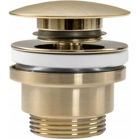 Bonde de lavabo universelle clic-clac Bonde pop-up pour lavabos et meubles sous-vasque (Or brossé) (1/2)