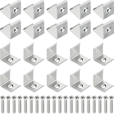 Clips pour Bande LED, Pièces de Supports de Fixation en Acier Inoxydable pour Profilé en Aluminium en Forme de V de 16mmx16mm pour Éclairage de Bande LED (1/5)