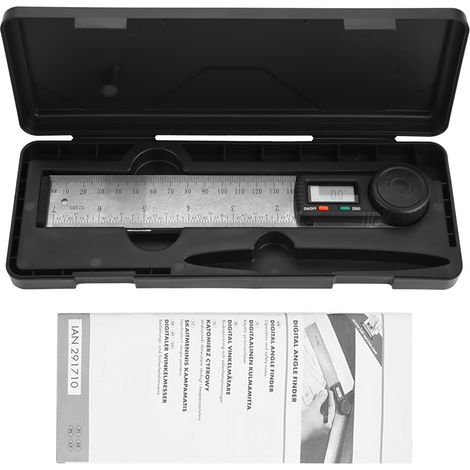 Équerre de vérificationRèglet Gonio numérique électronique 200mm - Goniomètre digital métal LCD avec verrouillage des angles (1/5)
