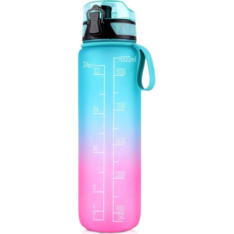 FULDENT Trinkflasche 1L Sport Wasserflasche BPA Frei rutschfest Gummi Grip (1/5)