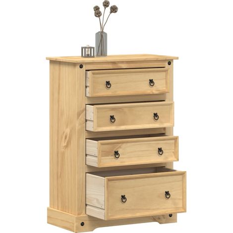 Kommode Corona 80x43x114 cm Massivholz Kiefer