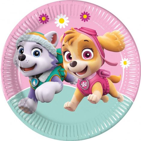 PAW Patrol Skye und Everest Pappteller, 23 cm, 8 Stück.