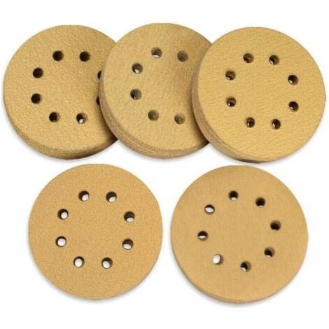 Lot de 100 Disques Abrasifs, 125 mm avec Crochet Et Boucle 60 80 120 150 220 Grains 8 Trous Assortis pour Ponceuse Orbitale Aléatoire..dyk. (1/3)